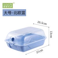 [家优]鞋盒翻盖式塑料收纳盒北欧透明收纳简易放鞋子柜加厚防潮 [北欧蓝+透明盖]共6个 小号女款[40码以下]