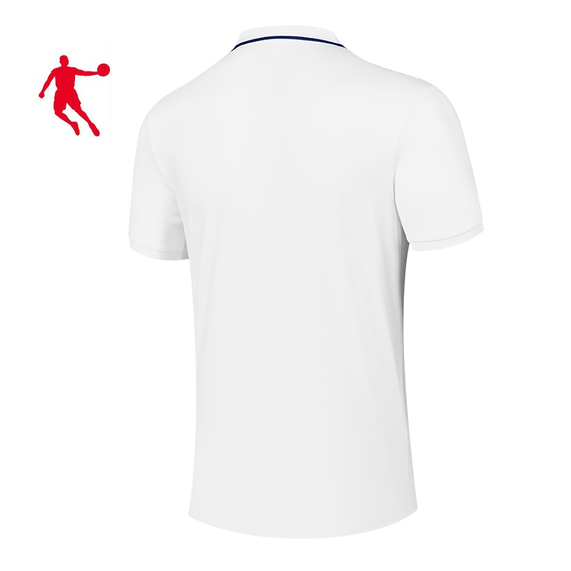 乔丹 运动T恤 针织短袖T恤衫 POIO衫 KTS13201199 男款 件(乔丹白2XL )高清大图