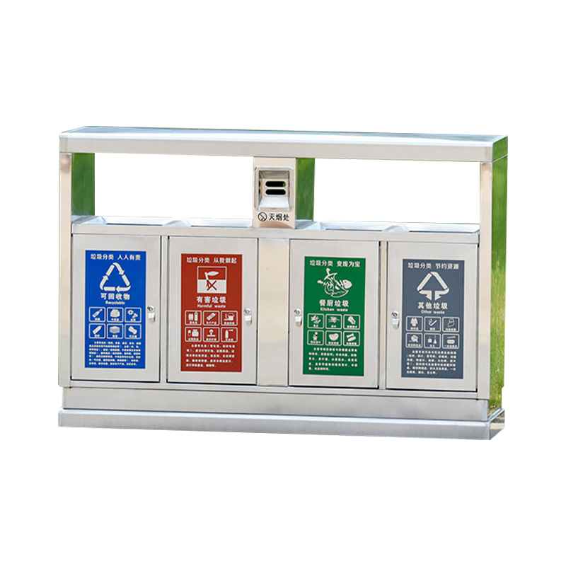 文灵201/材质304不锈钢户外垃圾桶果皮箱环卫大号垃圾分类三四小区室外环保桶高清大图
