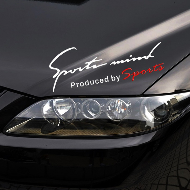 汽车贴纸灯眉个性创意英文字母前杠大长改装饰保险杠遮挡划痕车贴蓝色