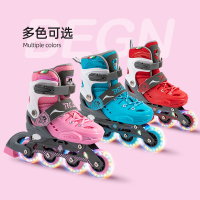 轮滑鞋儿童溜冰鞋男女童青少年可调节专业直排轮旱冰鞋正品发光轮