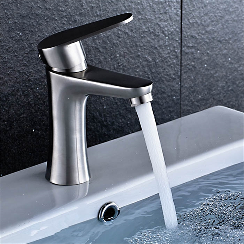 古达水龙头304不锈钢冷热水二合一头洗脸盆洗漱台单冷水龙头面盆冷水