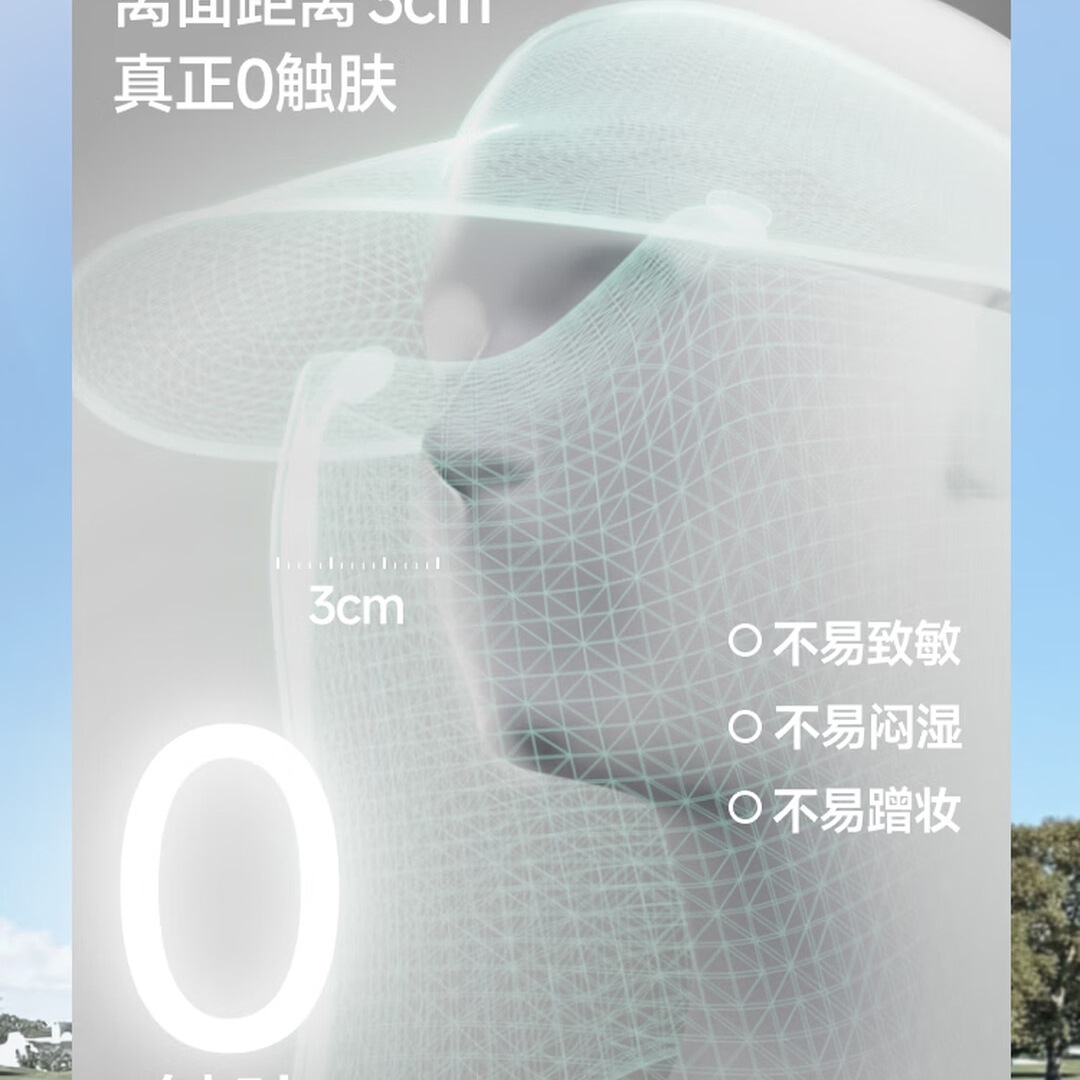 蕉下遮阳帽男防晒帽 女磁吸防晒面罩全脸口罩太阳帽空顶帽敏感肌AS721高清大图