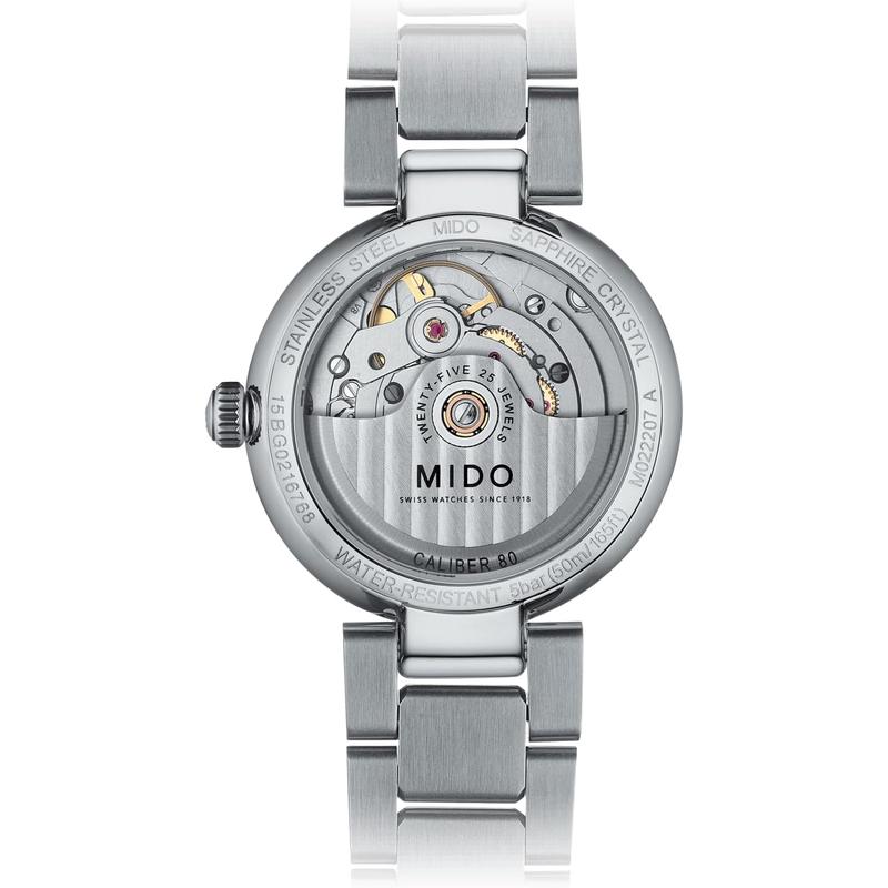 Mido贝伦赛丽新款女款瑞士自动表银盘不锈钢表壳银色表带高清大图