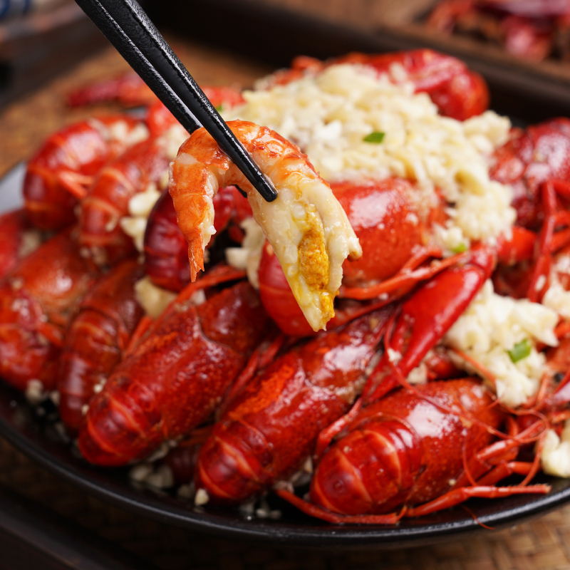 99元任选3盒鱻谣蒜泥小龙虾750g盒1525只装冷冻蒜香整虾加热即食