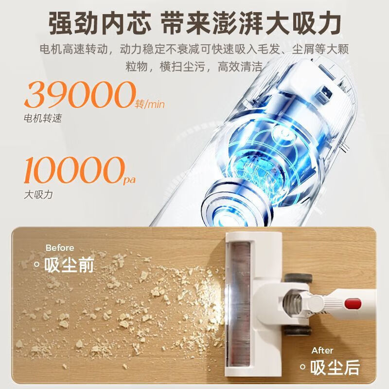 小熊(Bear)吸尘器家用无线手持大功率轻量无绳办公室车载吸尘机大吸力长续航 XCQ-H04N2-P01高清大图