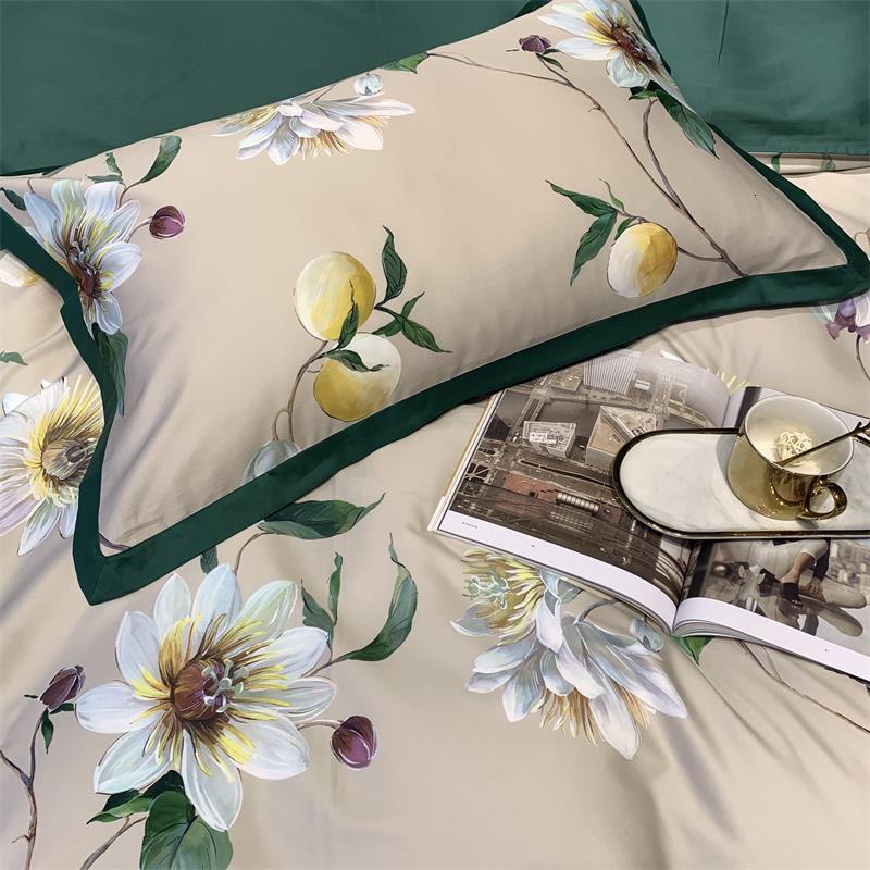 美帮汇北欧风美式60支长绒棉全棉四件套轻奢高端简约被套田园风床上用品