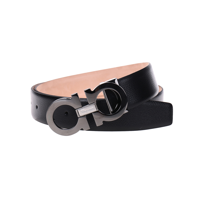 Ferragamo 菲拉格慕 男士牛皮板扣皮带腰带 黑色 110CM 679493 0671453