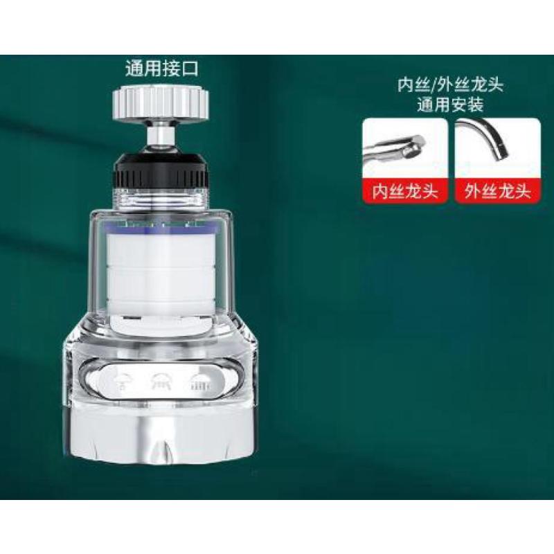 水龙头过滤器厨房宿舍通用防溅净化自来水嘴延伸器家用增压净水器--【全能款】+5过滤芯
