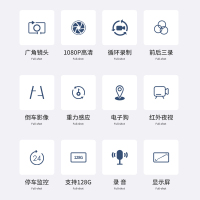 雷萨 12寸触屏行车记录仪三镜头三录高清夜视停车监控24小时360度全景【无声控无狗】【32g卡】