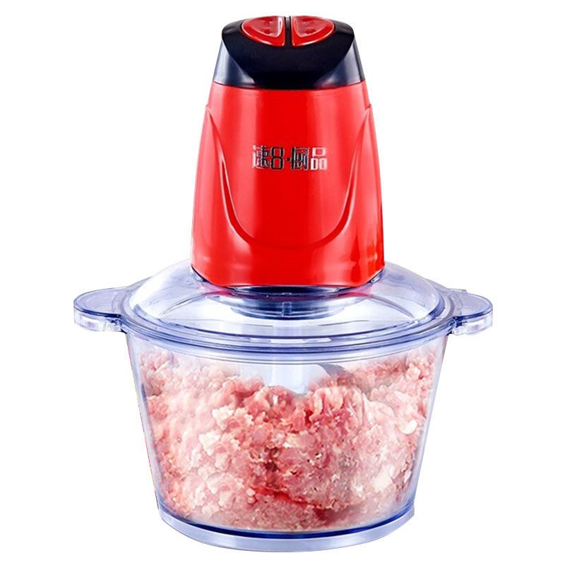 senao/绞肉机家用电动多功能搅拌料理机蒜泥器绞馅绞菜辣椒机Q7|2L大容量[塑料杯双档可调]两副刀 高端不锈钢