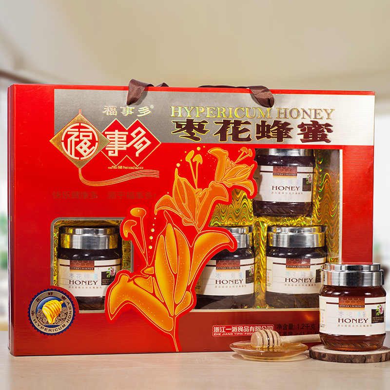 福事多枣花蜂蜜1200g 礼盒装装液态蜜农家蜜源纯土蜜冲饮品 送礼佳品 滋补蜂蜜