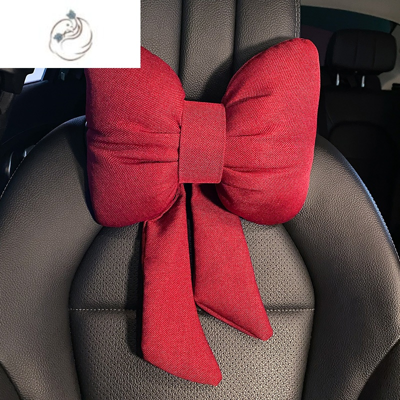 舒适主义汽车头枕护颈枕网红蝴蝶结座椅颈椎枕一对车载枕头靠颈枕车枕