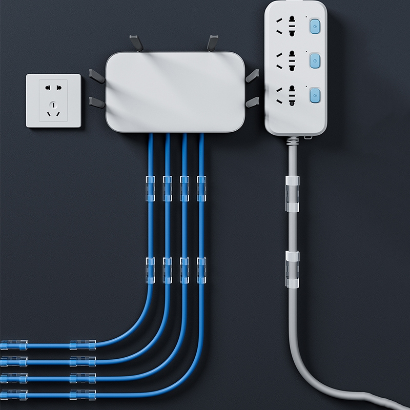 古达免打孔理线器电线固定器墙面贴自粘式线卡子卡扣网线走线视频