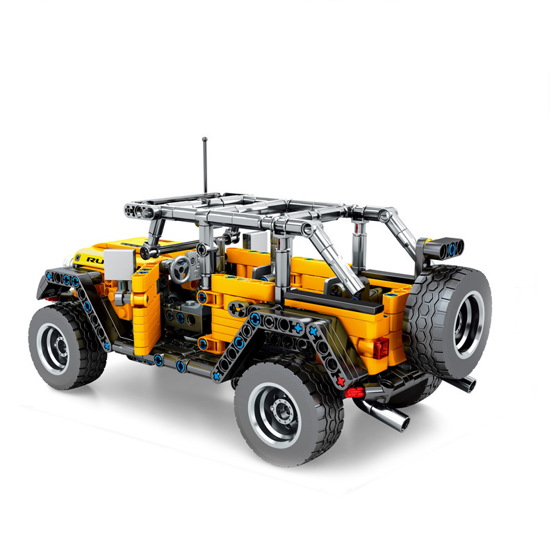 吉普牧马人拼装积木越野赛车摆件成人高难度手工拼装模型儿童玩具男孩