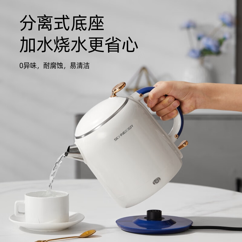 施耐德(Schneider)家用大容量304不锈钢烧欧式复古水壶 1L SWK-XSL012高清大图