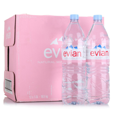 依云（Evian） 天然矿泉水 1.5L*12瓶 1500ml大瓶装