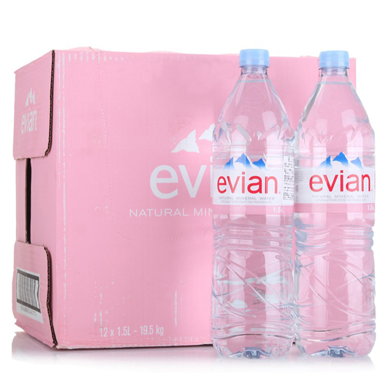 依云（Evian） 天然矿泉水 1.5L*12瓶 1500ml大瓶装
