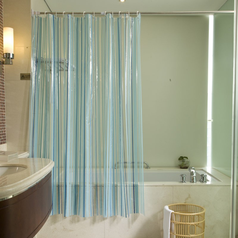 pvc透明防水浴室浴帘隔断帘子帘拉帘窗帘加厚可定做 三维工匠
