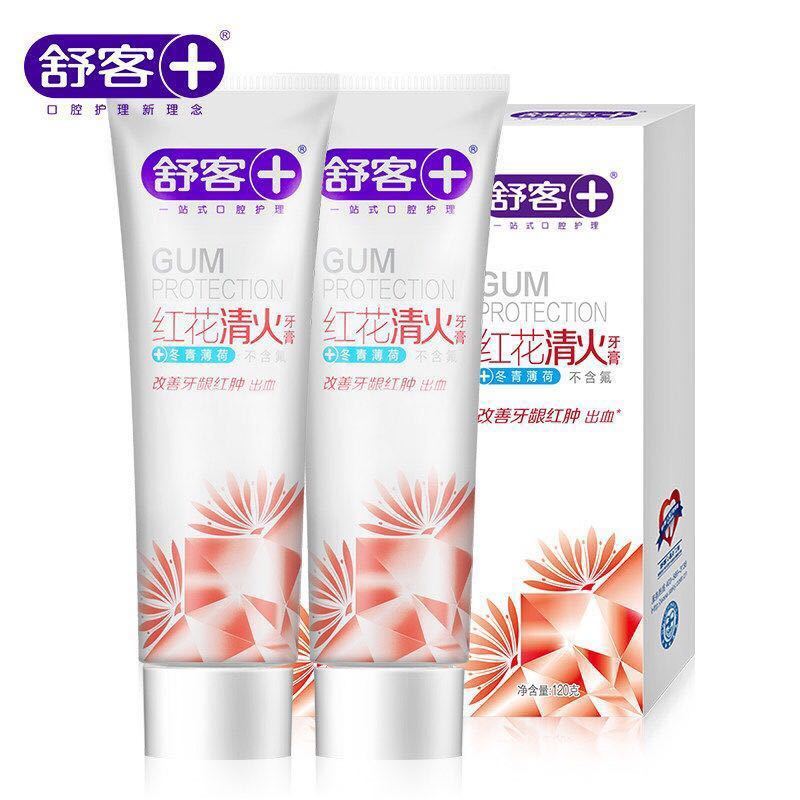 舒客红花清火牙膏120g*3