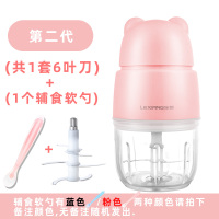 宝宝辅食机小型迷你婴儿料理机搅拌机多功能婴幼儿绞肉米糊机|萌粉色(1套6叶刀+辅食软勺)