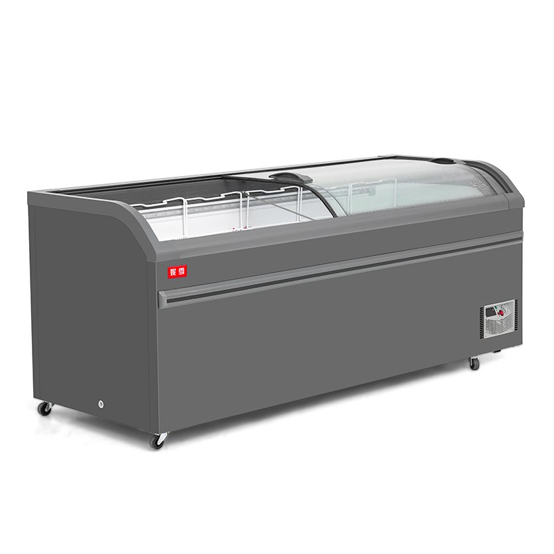 [白色]高端曲面展示柜2米700铜管保鲜柜冰柜水果商用卧式展示柜雪糕柜高端商超组合柜高清大图