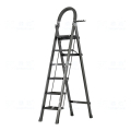 臻远 ZY-T144多功能梯子家用折叠梯室内踏板楼梯 黑色六步梯