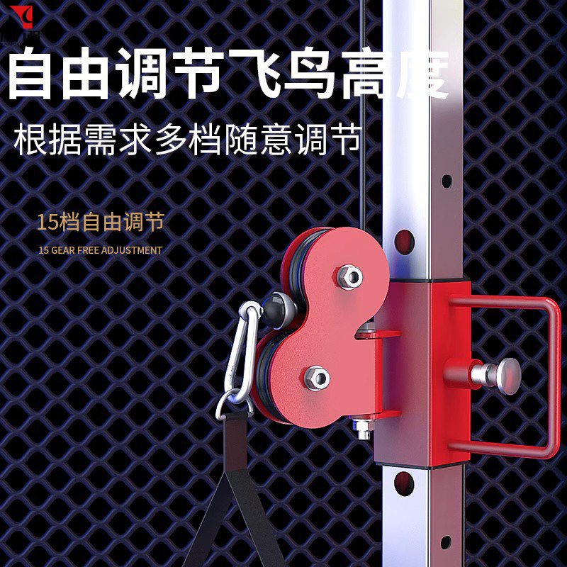 康力强ZH01小飞鸟龙门架综合训练器家用室内家庭多功能健身器材卧推深蹲架豪华款+1.8米杠铃杆+60KG杠铃片高清大图
