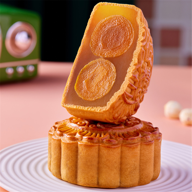 元朗荣华月饼低糖双黄白莲蓉600g中秋佳礼广式月饼送礼礼盒装公司团购