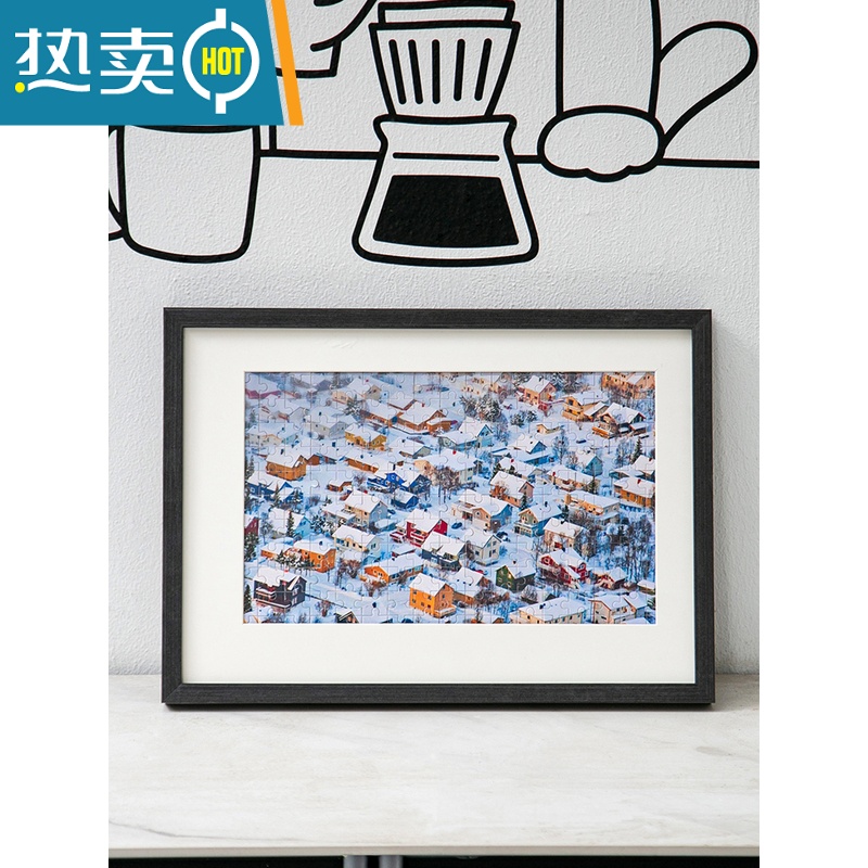 敬平实木拼图框1000大相框挂墙500片装裱画框300拼图框架定制裱框5070 原木色 1000片拼图(37.8*58.高清大图