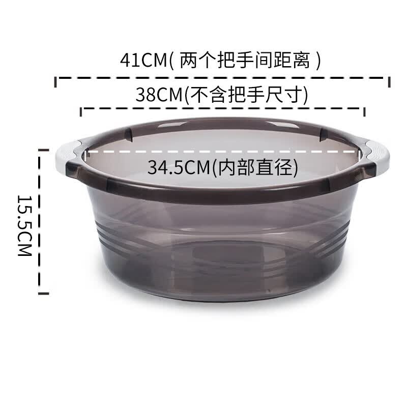 茶花 03431K 38CM 把手防滑盆 暖灰 1个装高清大图