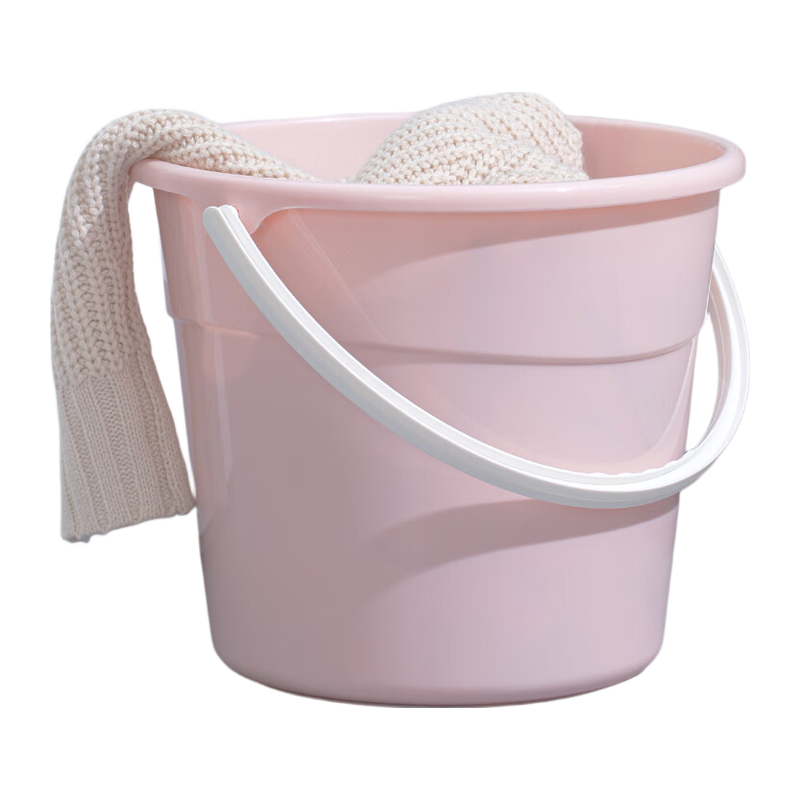 茶花(CHAHUA)塑料桶12.2L 1个装家用手提水桶洗车洗衣储水桶大容量 粉色