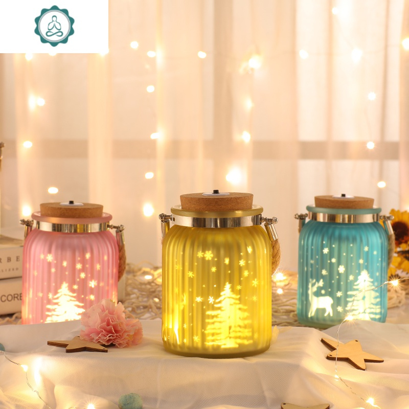 ins小礼品夜光许愿瓶装饰品玻璃漂流瓶摆件带led创意女生生日封后圆形