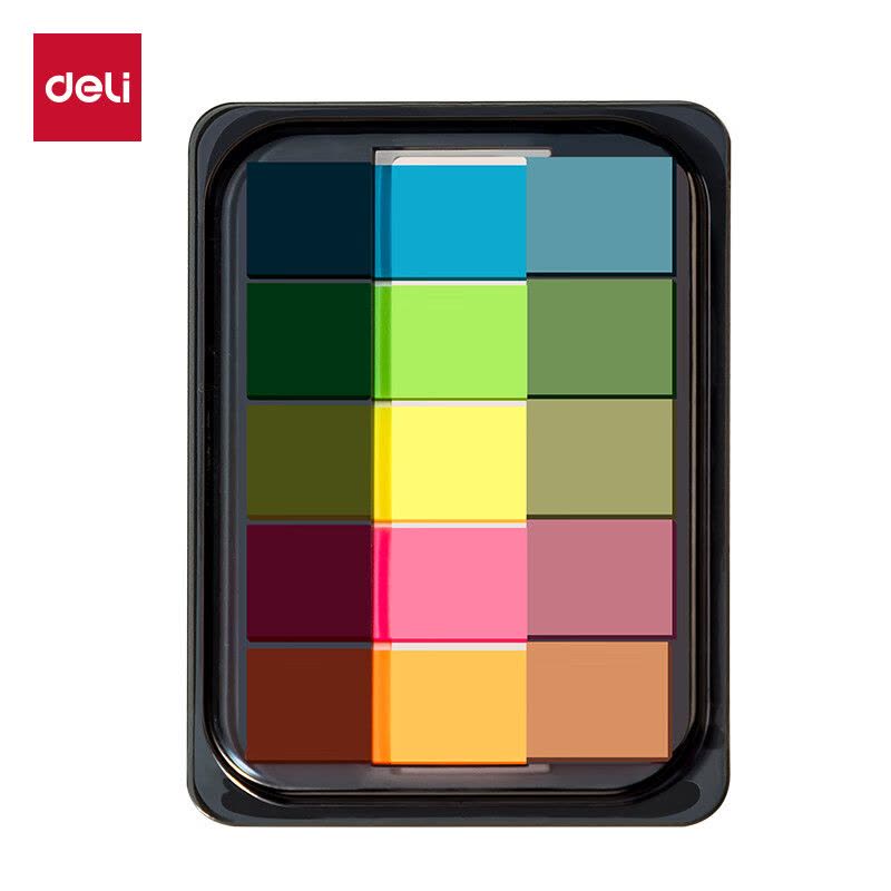 得力(deli)100张5色荧光膜指示标签贴 4412mm抽取式便利贴便签条记事贴 9060图片