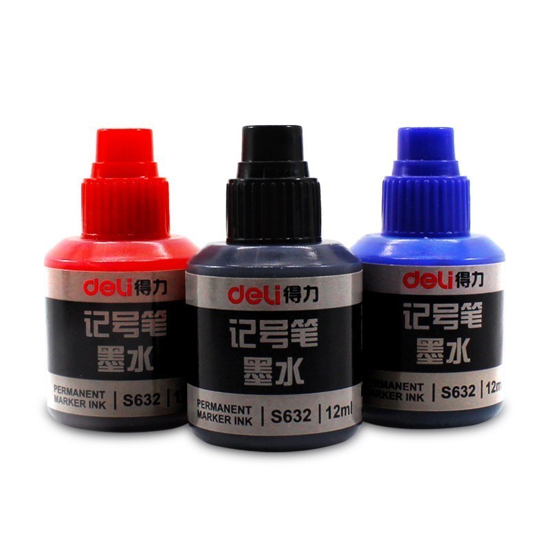得力(deli) 可加墨水记号笔/物流大头笔/签到笔 S632记号笔墨水(黑)(10瓶价)