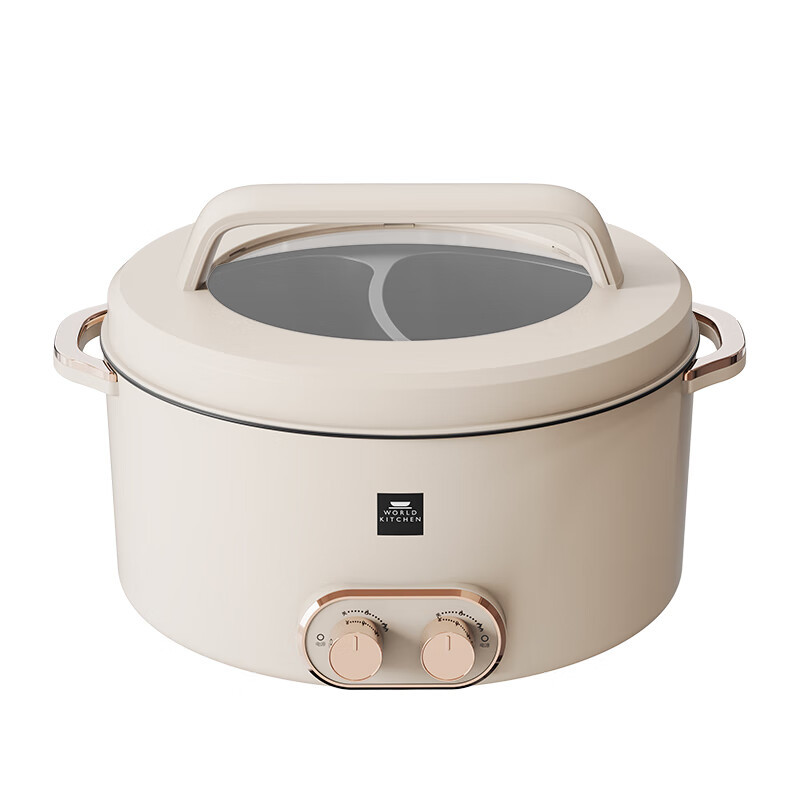 康宁/WORLD KITCHEN双控鸳鸯火锅家用多功能锅一体式电火锅 WK-GHG5005/KZ 5L!高清大图