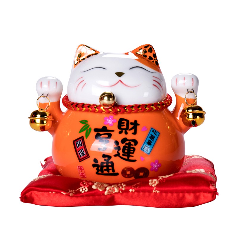 猫小摆件店铺家居办公桌陶瓷装饰品迷你儿童储钱罐生日 三维工匠 六款套组高清大图