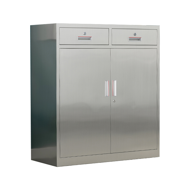 缑氏不锈钢文件柜档案柜资料柜储物柜器械柜仪器柜304全不锈钢二斗矮柜高清大图