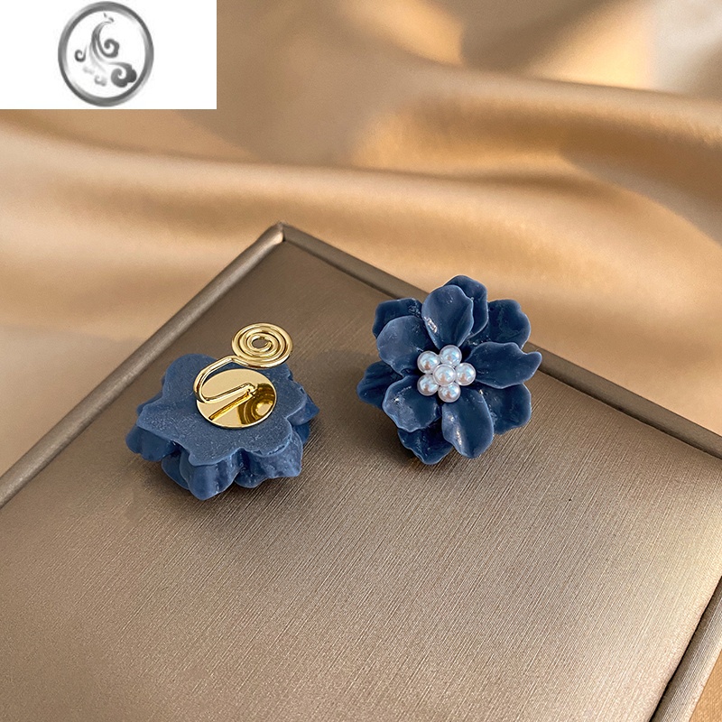 JiMi小清新花朵蚊香盘耳夹无耳洞女生2023年新款潮小众设计高级感耳饰高清大图