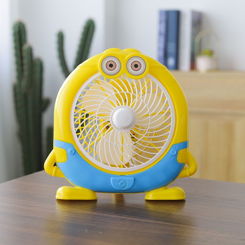 卡通电风扇台式学生宿舍床头扇迷你小风扇静音家用电扇办公室风扇粉色