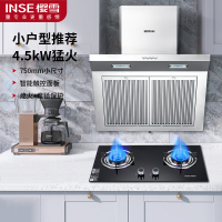 樱雪(INSE)烟灶套装 燃气灶4.2KW猛火力 侧吸式大吸力抽油烟机燃气灶套装 H1221W(Q)+Q2020B液化气