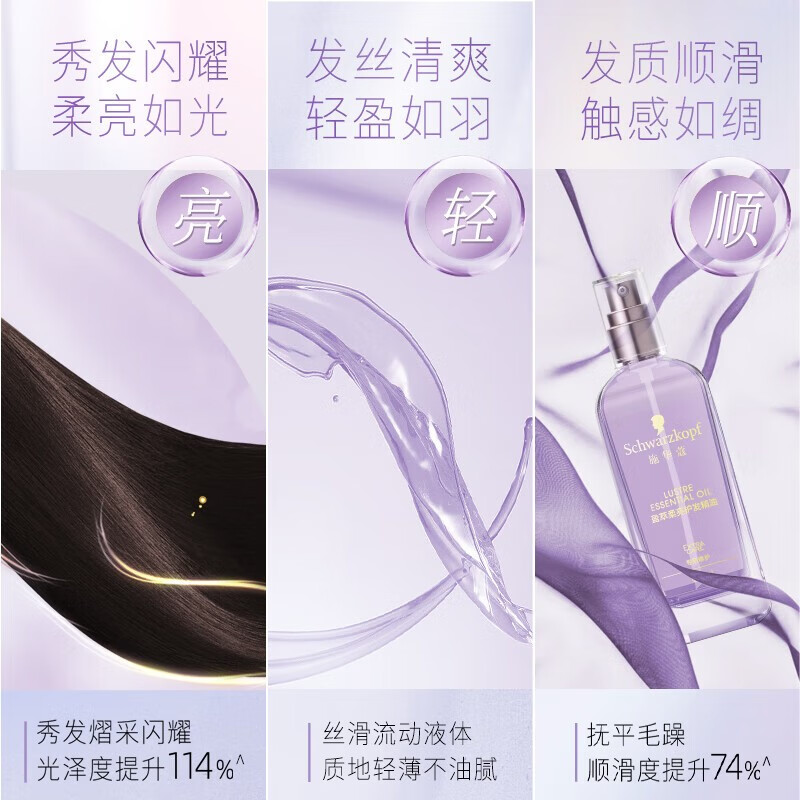 Schwarzkopf施华蔻盈萃柔亮护发精油抚平毛躁顺滑亮泽免洗不油腻发油80ml高清大图