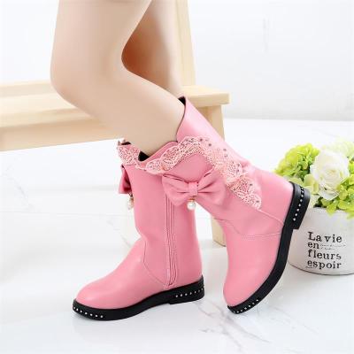 蝴蝶长靴粉色薄 27码内长16