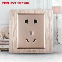 [官方旗舰店]德力西DELIXI 86型开关插座香槟拉丝紫开关紫金墙壁插座面板二三插5五孔电源插座