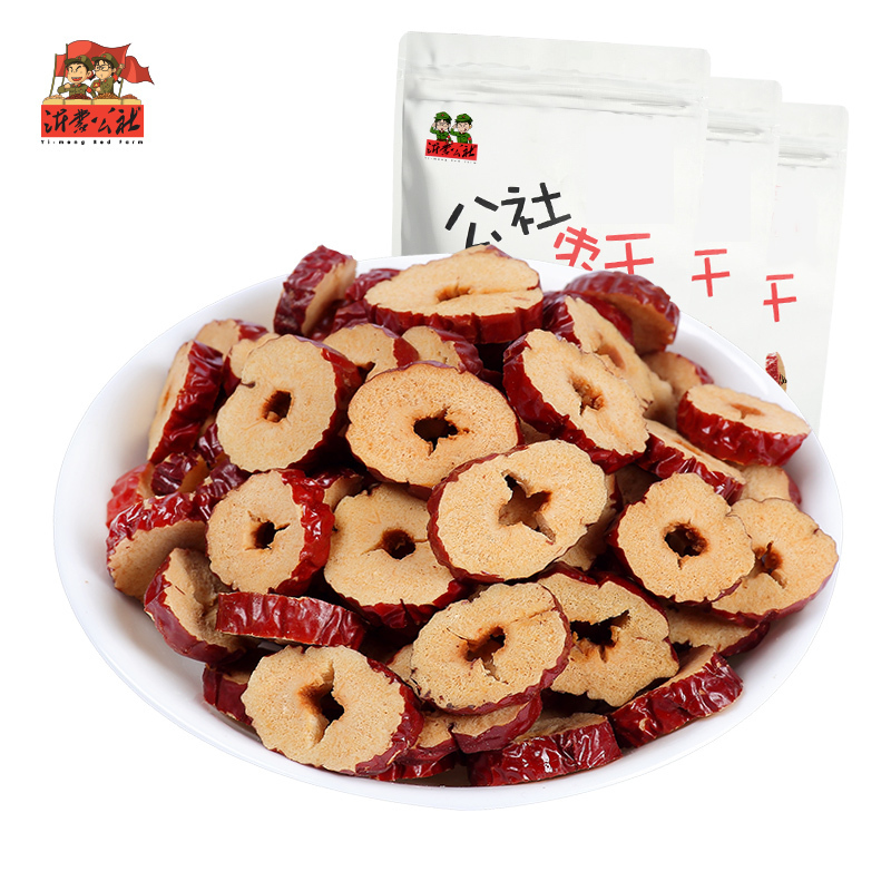 沂蒙公社红枣干脆片干吃零食酥脆泡茶香酥无核干枣片泡水茶145gx3