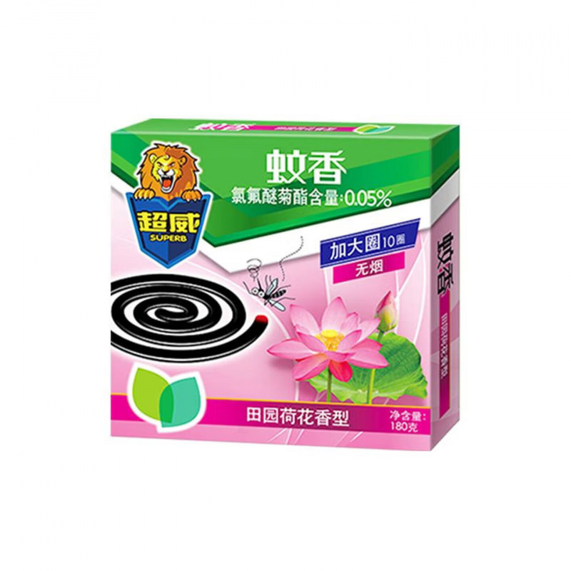 超威(SUPERB)无烟蚊香(清新自然香田园荷花加大盘)10单盘*10盒 驱蚊灭蚊防蚊子