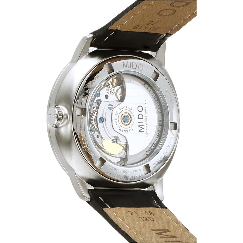 Mido瑞士手表 天文认证指挥官系列商务休闲自动机械男表 银盘皮带高清大图
