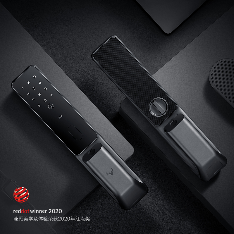 鹿客(loock)智能门锁 S30Pro 深空灰 全自动推拉指纹锁 家用智能锁密码锁 内置门铃增加NFC 米家智能联动