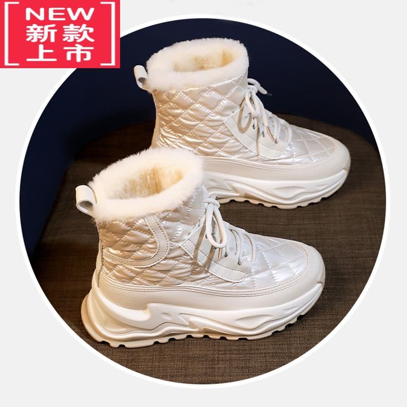可莉允儿童雪地靴2022秋冬季新款加绒冬鞋男女童靴加厚保暖棉靴中筒靴子图片