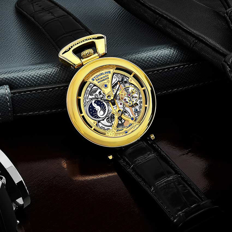 stuhrling施图灵男士手表emperorsgrandeur3919双时区自动上链机械